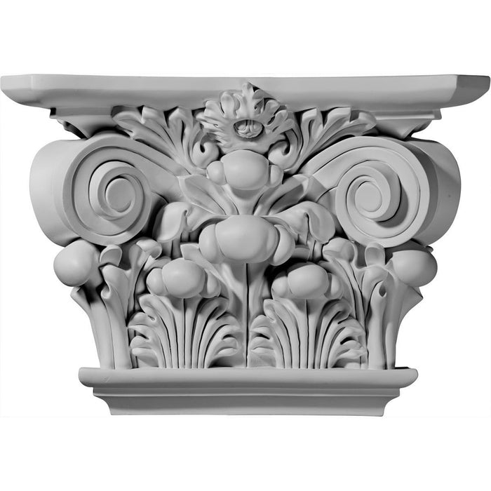 Acanthus Leaf Capital (Fits Pilasters up to 9 5/8"W x 2"D), 17 1/2"W x 11 7/8"H x 5 1/4"D Capitals White River Hardwoods   