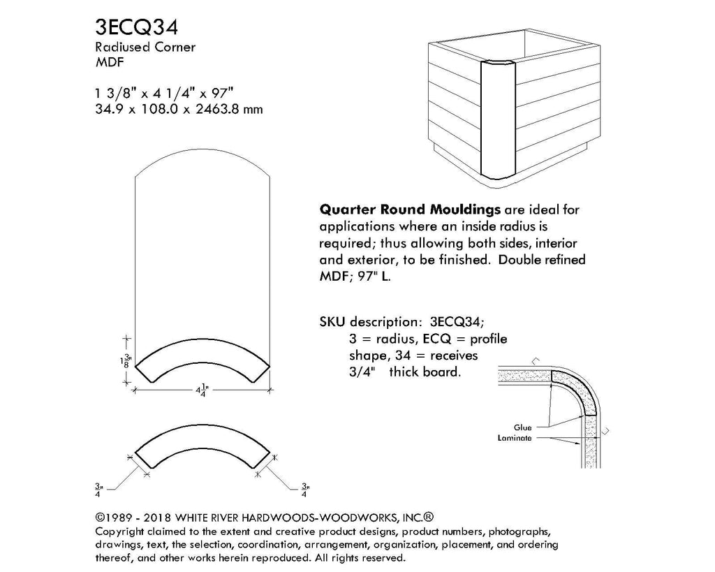 MDF Radius Corners for Fixtures, Cabinetry & Furniture — Mouldings.com