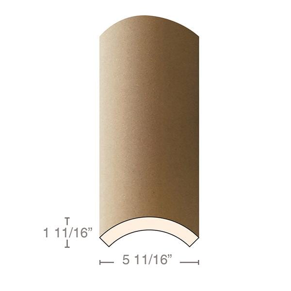 MDF Radius Corners, Econo Qtr Rnd (accepts 3/4" plywood), 4" Radius, 5 11/16"W x 1-11/16"D x 97"L Cabinetry Corners White River Hardwoods MDF  