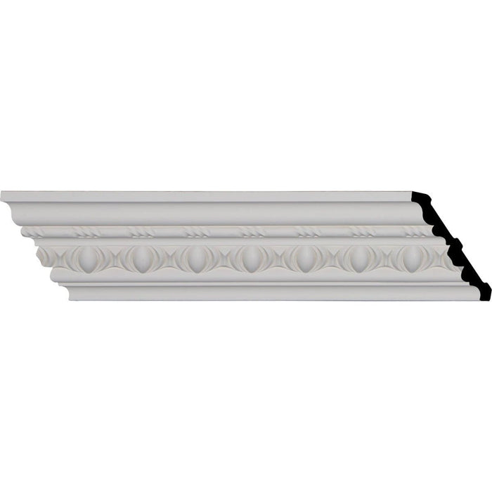 Jackson Egg and Dart Crown Moulding, 3 3/4"H x 3 7/8"P x 5 3/8"F x 94 1/4"L, (2 3/8" Repeat)