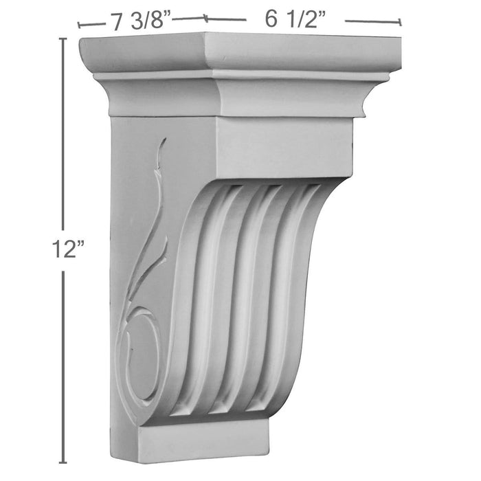 Curved Corbel, 6 1/2"W x 7 3/8"D x 12"H Corbels White River Hardwoods   