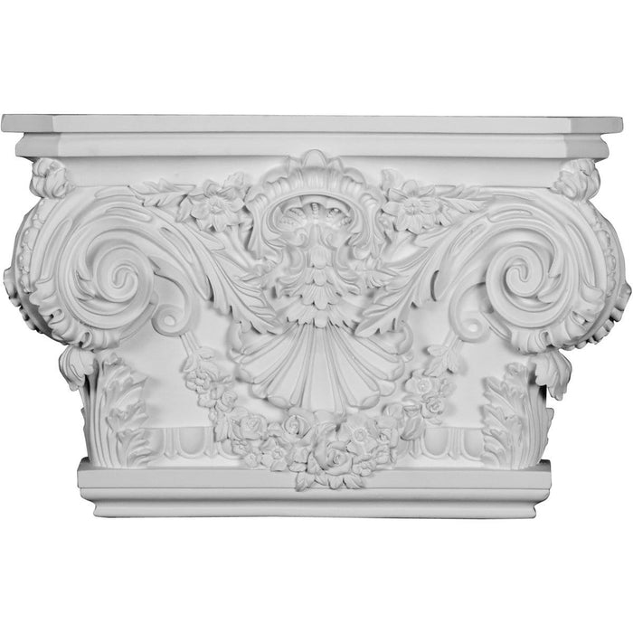 Rose Capital (Fits Pilasters up to 15 1/4"W x 2 3/4"D), 20 7/8"W x 13 1/2"H x 5 1/2"D Capitals White River Hardwoods   