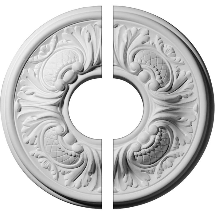 Ceiling Medallion, Two Piece (Fits Canopies up to 3 5/8")11 3/4"OD x 3 1/2"ID x 1 1/4"P Medallions - Urethane White River Hardwoods   