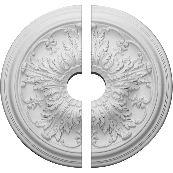Ceiling Medallion, Two Piece (Fits Canopies up to 3 1/2")20"OD x 3 1/2"ID x 1 1/2"P Medallions - Urethane White River Hardwoods   