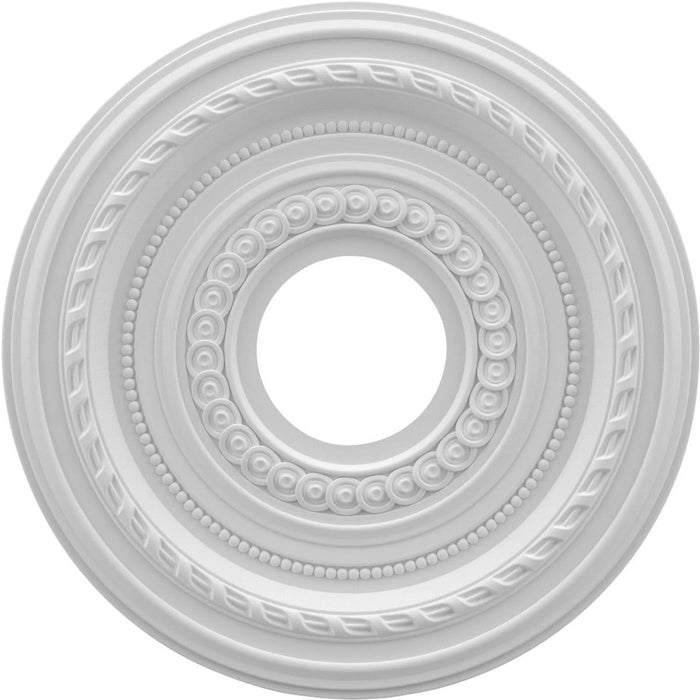 Thermoformed PVC Ceiling Medallion (Fits Canopies up to 4 1/4"), 13"OD x 3 1/2"ID x 3/4"P