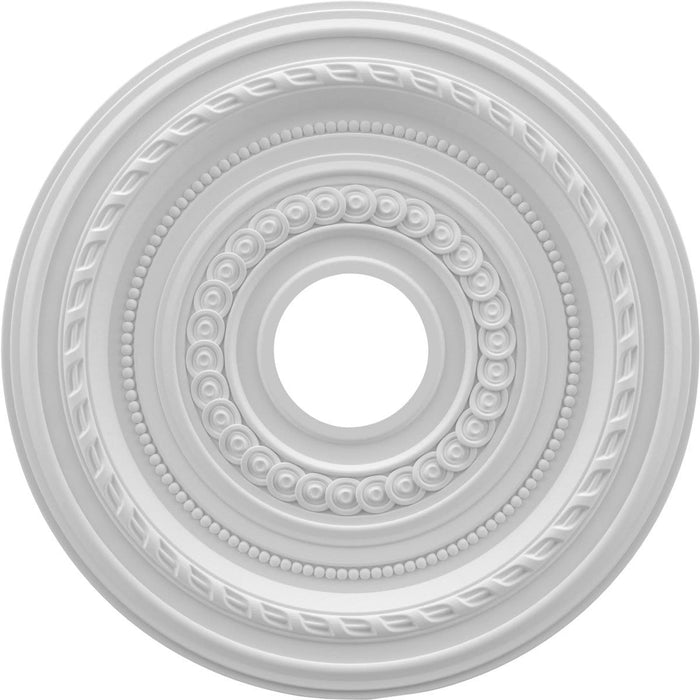 Thermoformed PVC Ceiling Medallion (Fits Canopies up to 4 1/2"), 16"OD x 3 1/2"ID x 1"P Medallions - Urethane White River Hardwoods   