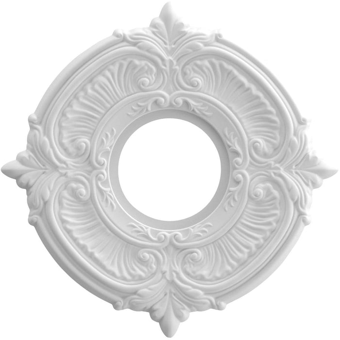 Thermoformed PVC Ceiling Medallion (Fits Canopies up to 4 1/8"), 10"OD x 3 1/2"ID x 3/4"P Medallions - Urethane White River Hardwoods   