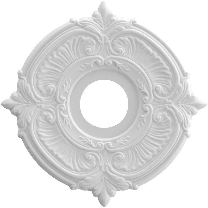 Thermoformed PVC Ceiling Medallion (Fits Canopies up to 5"), 13"OD x 3 1/2"ID x 3/4"P