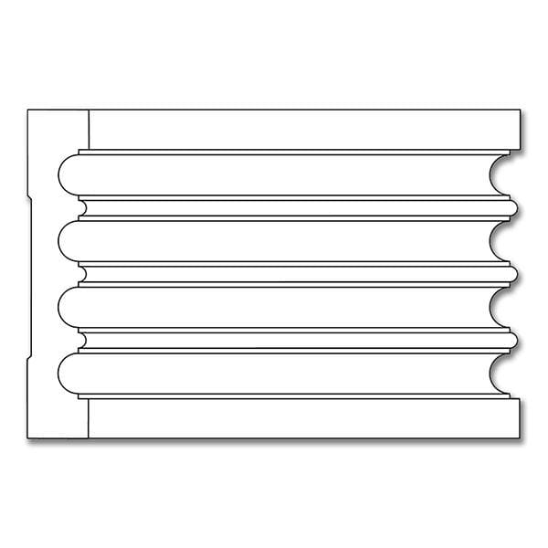 Fluted Casing, 4''w x 3/4''d