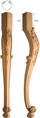 Traditional Collection, Traditional Leg,  4 1/4"w x 35 1/2'"h x 4 1/4''d Carved Legs Art For Everyday   
