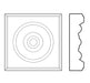 Bullseye Rosette (Accepts casing thickness up to 13/16 x 3 1/2 - 4 1/4), 4'' x 4'' x 1'' Accessories White River Hardwoods   