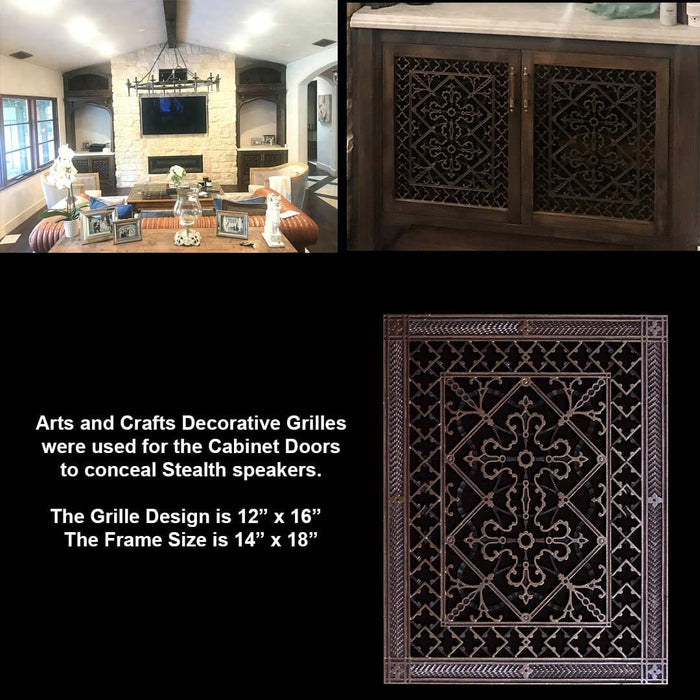 ARTS AND CRAFTS GRILLE STYLE T-BAR CEILING GRILLE, 2ft x 2ft Ceiling Grid- Please allow 1-2 weeks. Decorative Grilles White River - Interior Décor   
