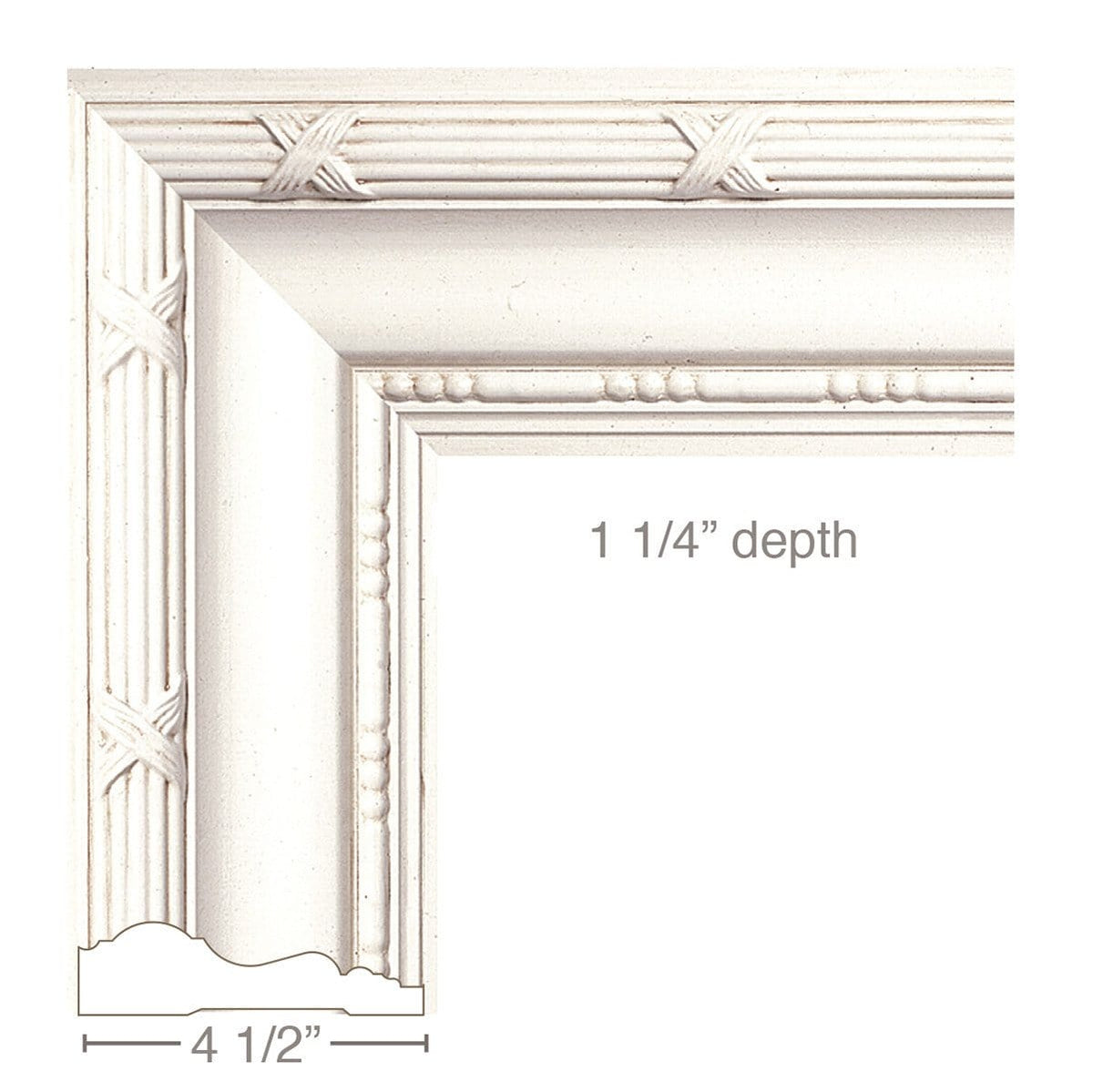 Reed & Ribbon with Bead & Barrel (Repeats 4 3/4), 4 1/2''w x 1 1/4''d ...