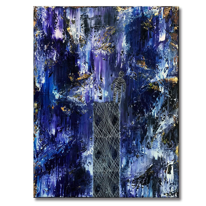 The Edge, 48"H x 36"W acrylic abstract painting on 1 ½” wrapped canvas. Only one available. Canvas The American Artist   