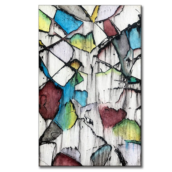 Facets #2, 48"H x 30"W acrylic abstract painting on 1 ½” wrapped canvas. Only one available. Canvas The American Artist   