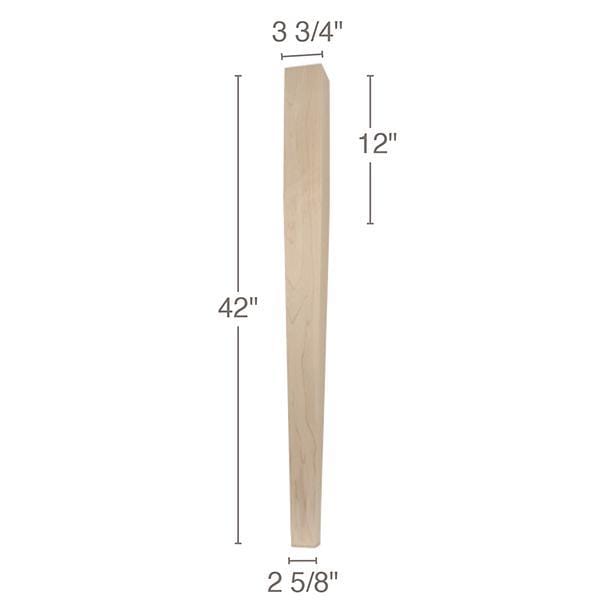 Contemporary 4 Sided Tapered Bar Column, 3  3/4"sq. x 42"h