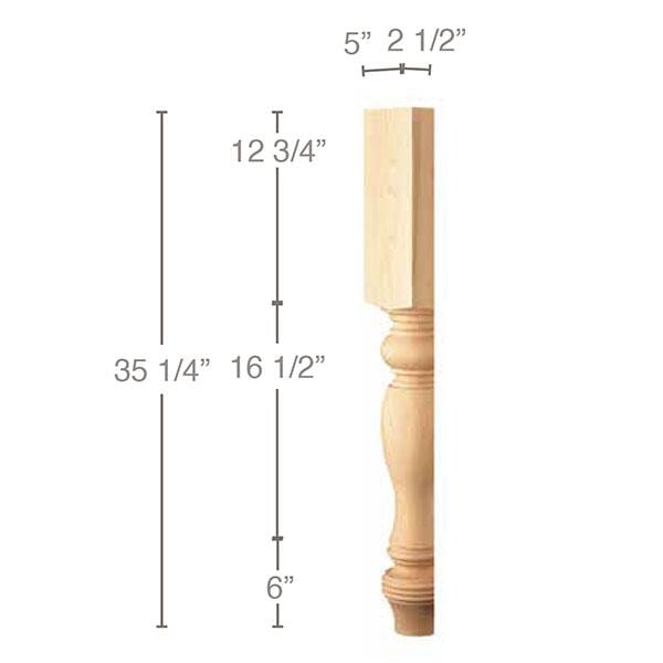 Traditional Country French Column Half, 1 Pair, 5
