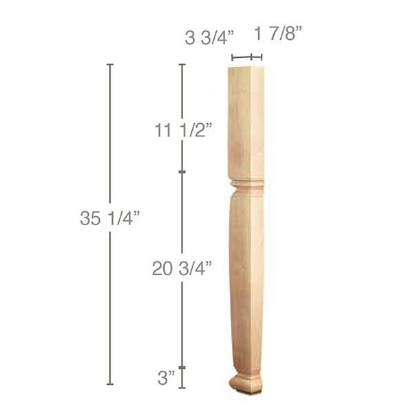 Square Split Column Split Square English Estate Column, 1 Pair, 3 3/4''w x 35 1/4''h x 1 7 ...