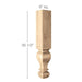 6" sq. x 35 1/2 " h, Large Diameter Gaelic Leg Carved Columns Brown Wood, Inc   