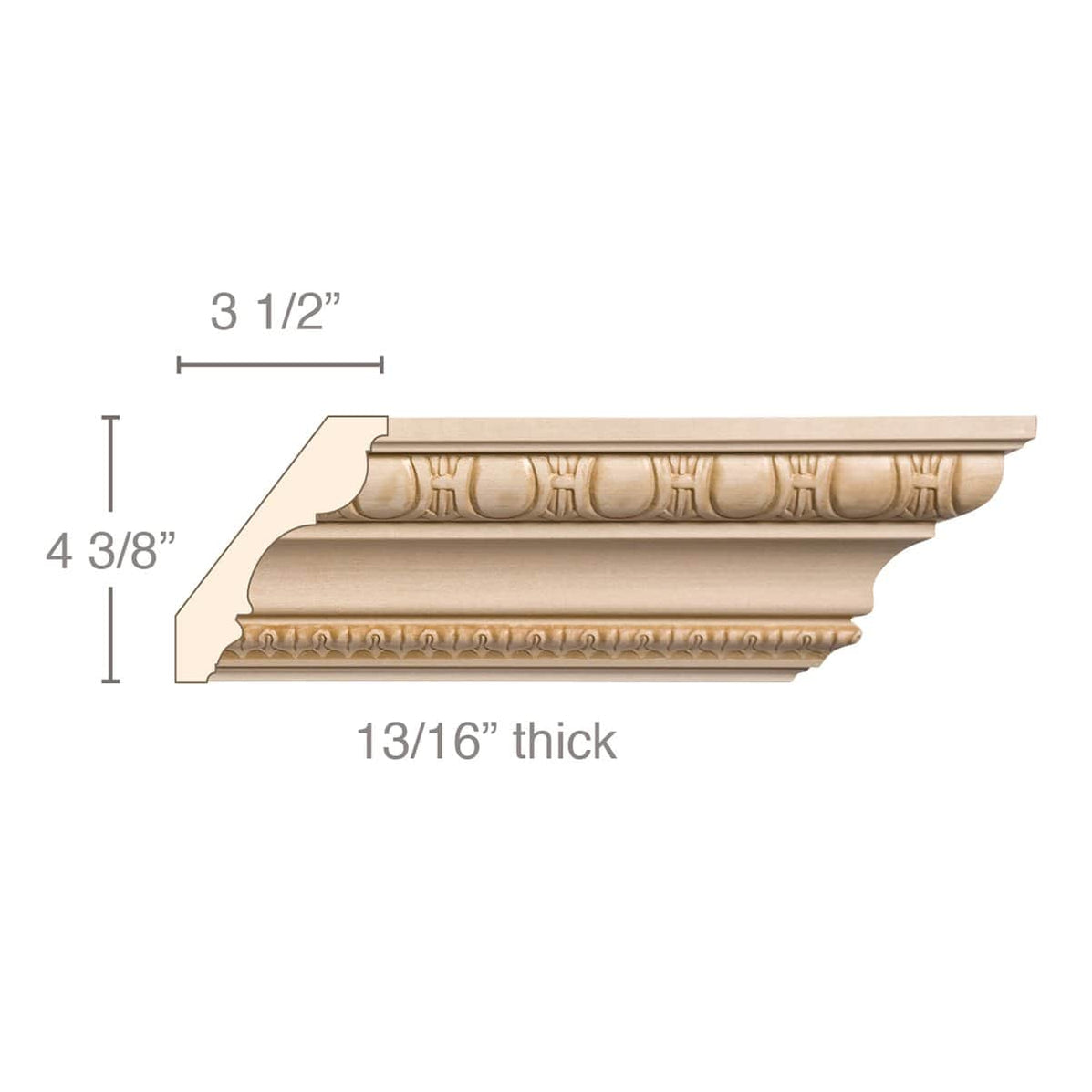 Egg & Dart And Lamb's Tongue, 5 1 2''w X 13 16''d — Mouldings.com