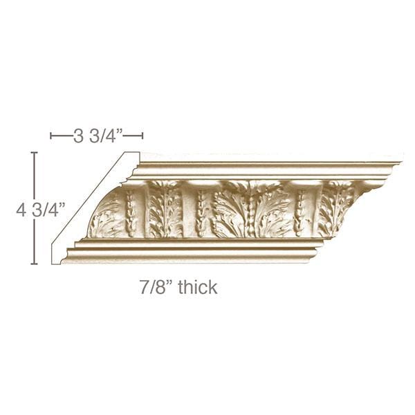 Large Acanthus Leaf and Tongue,  6''h x 7/8''d, (Repeats 7") Cornice Mouldings White River Hardwoods   