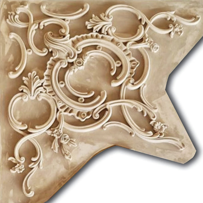 Plaster Floret Filigree with Florets Medallion, 33 1/2'' x 33 1/2