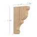 Transitional Small Bar Bracket Corbel, 1 3/4"w x 7 1/2"h x 4 1/4"d Carved Corbels White River Hardwoods   