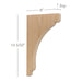 Shaker Large Bar Bracket Corbel, 1 3/4"w x 14 5/32''h x 8"d Carved Corbels White River Hardwoods   