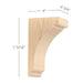 Shaker Extra Small Bar Bracket Corbel, 4 3/4"w x 7 3/16''h x 4"d Carved Corbels White River Hardwoods   