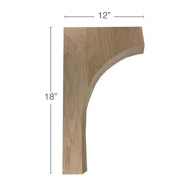 Contemporary Trim To Fit Corbel, 1  3/4"w x 18"h x 12"d Carved Corbels White River Hardwoods   
