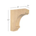 Cavetto Large Bar Bracket, 3"w x 12"h x 8"d Carved Corbels White River Hardwoods   