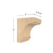 Cavetto Extra Small Bar Bracket, 4  3/4"w x 6"h x 4"d Carved Corbels White River Hardwoods   