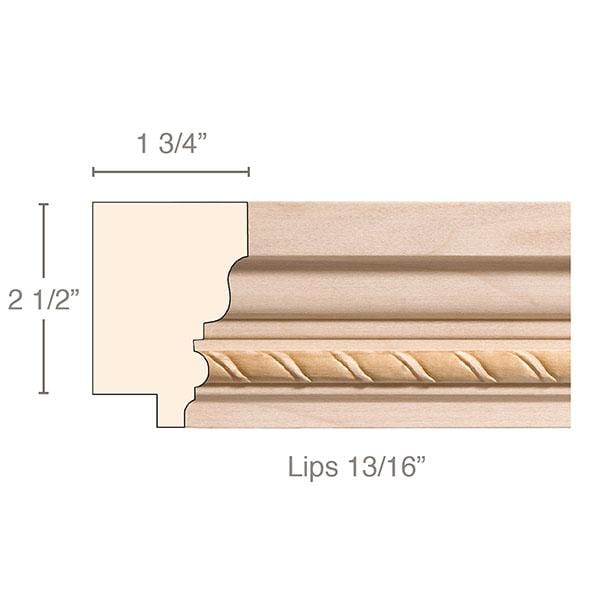 Rope (Lips 13/16), 2 1/2''w x 1 3/4''d Chairrails White River Hardwoods   
