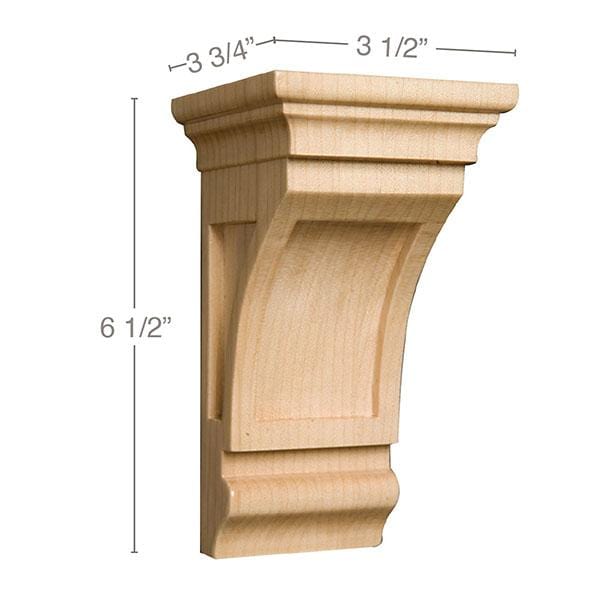 Small Mission Corbel,  3 1/2''w x 6 1/2''h x 3 3/4''d Carved Corbels White River Hardwoods   