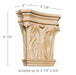 Large Corinthian Capital, 6 7/8"w x 6 7/8"h x 2"d, (accepts up to 4 1/4"w x 3/4"d) Carved Capitals White River Hardwoods   