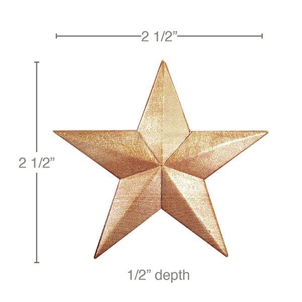 Small Star (Sold 4 per card), 2 1/2''w x 2 1/2''h x 1/2''d