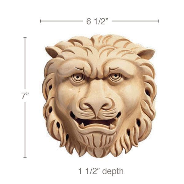 Lion's Head Rosette, 6 1/2''w x 7''h x 1 1/2''d