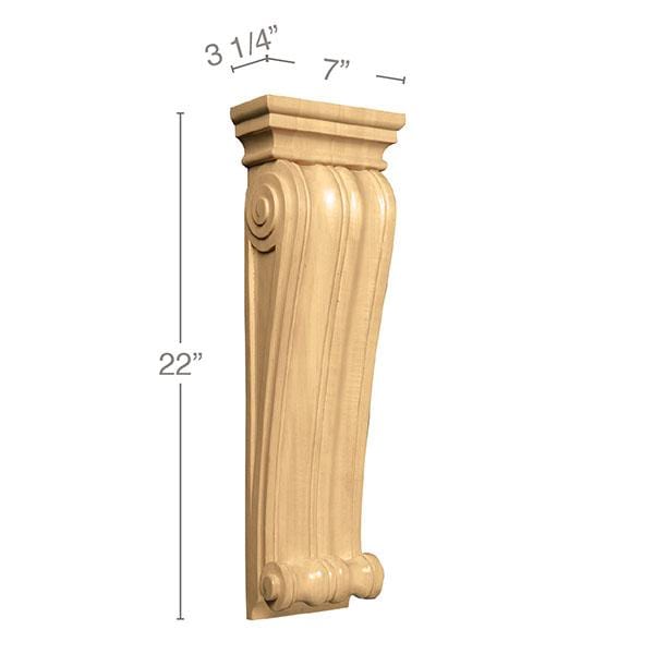 Extra Large Classic Corbel, 7"w x 22"h x 3 1/4"d Carved Corbels White River Hardwoods   