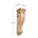 Extra Large Traditional Corbel, 7 5/8"w x 26 1/2"h x 8 1/2"d Carved Corbels White River Hardwoods   