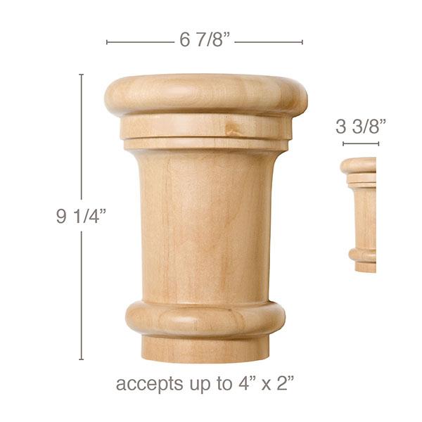 Grand Traditional Capital, 6 7/8"w x 9 1/4"h x 3 3/8"d, (accepts up to 4"w x 2"d) Carved Capitals White River Hardwoods   