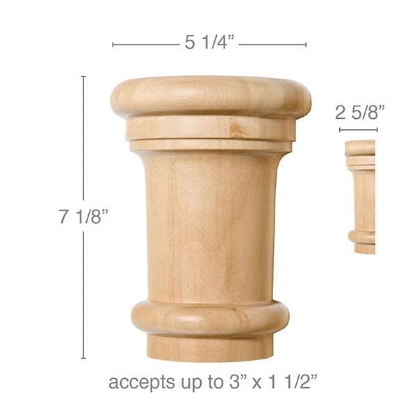 Extra Large Traditional Capital, 5 1/4"w x 7 1/8"h x 2 5/8"d, (accepts up to 3"w x 1 1/2"d)
