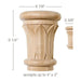Grand Papyrus Capital, 6 7/8"w x 9 1/4"h x 3 3/8"d, (accepts up to 4"w x 2"d) Carved Capitals White River Hardwoods   
