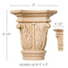 Grand Acanthus Capital, 9"w x 9 1/4"h x 4 1/2"d, (accepts up to 4"w x 2"d) Carved Capitals White River Hardwoods   