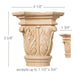 Medium Acanthus Capital, 3 1/2''w x 3 5/8''h x 1 3/4''d, Sold 2 per package, (accepts up to 1 1/2"w x 3/4"d) Carved Capitals White River Hardwoods   