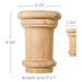 Large Traditional Capital, 3 1/2''w x 4 3/4''h x 1 3/4''d, (accepts up to 2"w x 1"d), Sold 2 per package Carved Capitals White River Hardwoods   