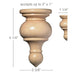 Large Traditional Finial, 2 3/8''w x 4 1/4''h x 1 1/4''d, (accepts up to 2"w x 1"d), Sold 2 per package Carved Finials White River Hardwoods   