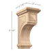 Small Apex Corbel, 3 "w x 6 3/4"h x 3 7/8"d Carved Corbels Brown Wood, Inc   
