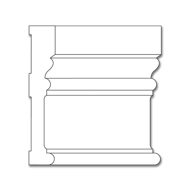 Cabezal de puerta tradicional, 5 1/4'' de ancho x 1 1/16'' de profundidad