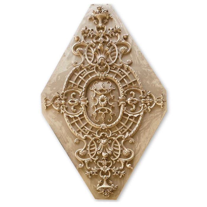 Lattice with Floral Medallion, 67'' x 39"x 1 3/4"d, 2 pieces, 1'' center hole, Plaster Plaster Medallions White River Hardwoods   