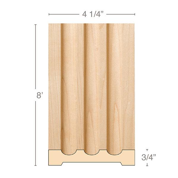 Large Fluted Pilaster, 4 1/4"w x 3/4"d x 8' length, Resin is priced per foot. Carved Mouldings White River Hardwoods   